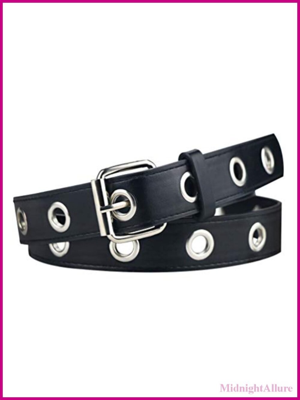 Faux Leather Grommet Studded Belt Adjustable Punk Goth Y2K